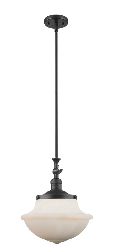 Oxford - 1 Light - 12 inch - Matte Black - Stem Hung - Mini Pendant