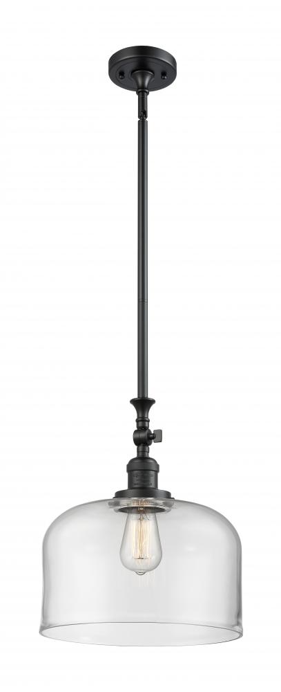 Bell - 1 Light - 12 inch - Matte Black - Stem Hung - Mini Pendant