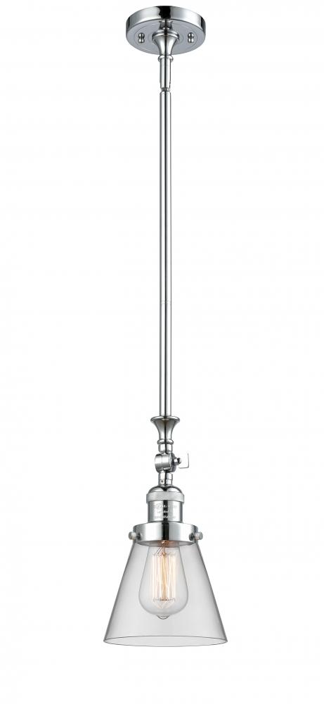 Cone - 1 Light - 6 inch - Polished Chrome - Stem Hung - Mini Pendant