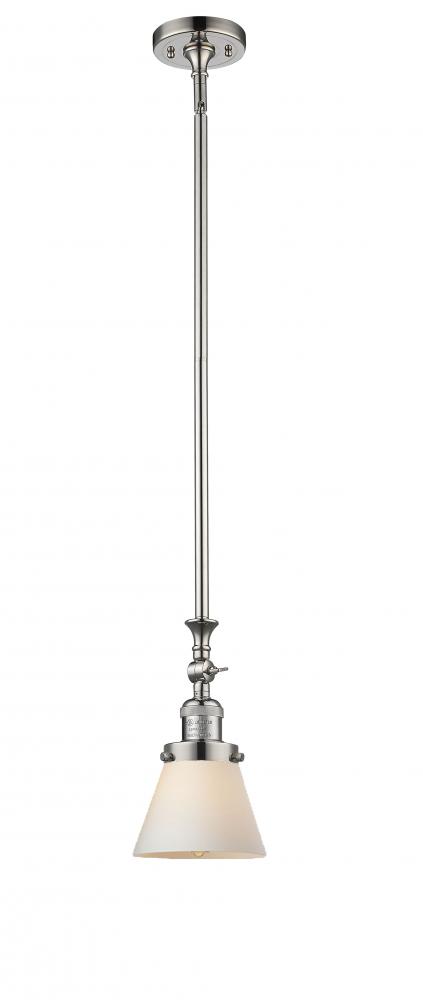 Cone - 1 Light - 6 inch - Polished Nickel - Stem Hung - Mini Pendant