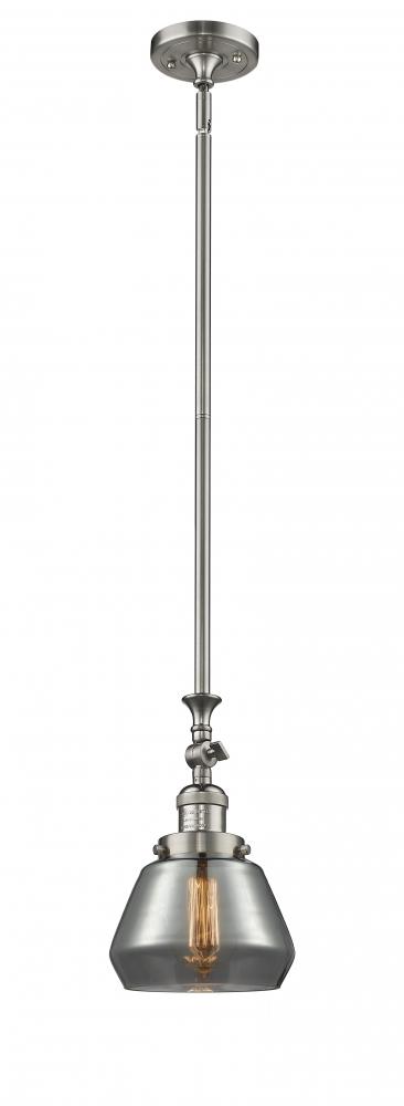 Fulton - 1 Light - 7 inch - Brushed Satin Nickel - Stem Hung - Mini Pendant