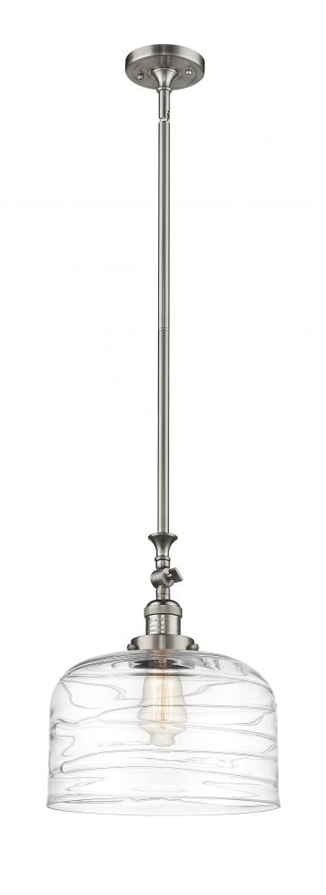 Bell - 1 Light - 12 inch - Brushed Satin Nickel - Stem Hung - Mini Pendant