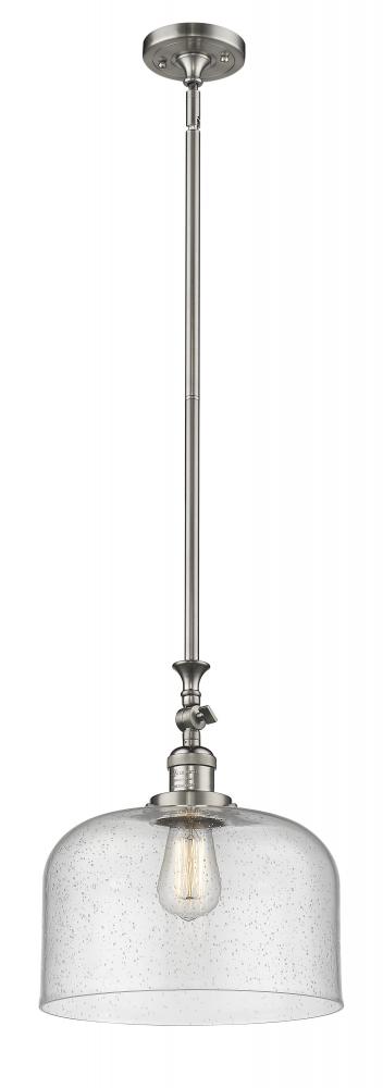 Bell - 1 Light - 12 inch - Brushed Satin Nickel - Stem Hung - Mini Pendant