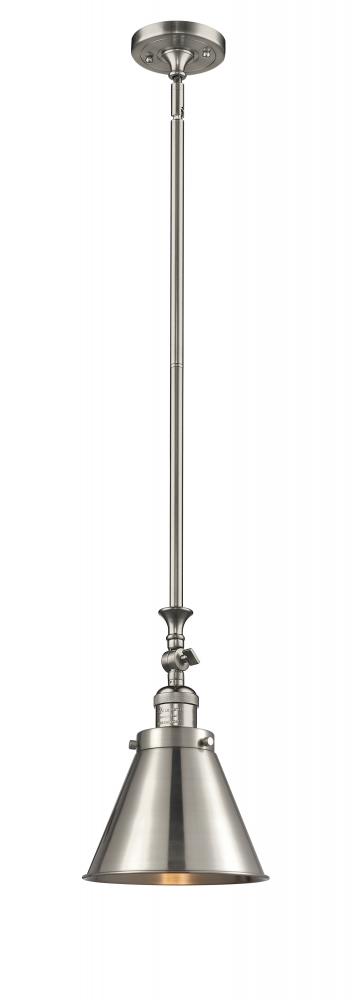 Appalachian - 1 Light - 8 inch - Brushed Satin Nickel - Stem Hung - Mini Pendant