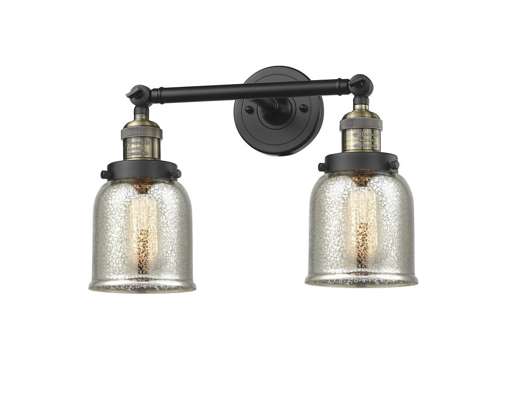 Bell - 2 Light - 15 inch - Black Antique Brass - Bath Vanity Light