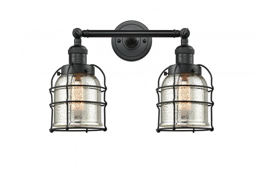 Bell Cage - 2 Light - 16 inch - Matte Black - Bath Vanity Light