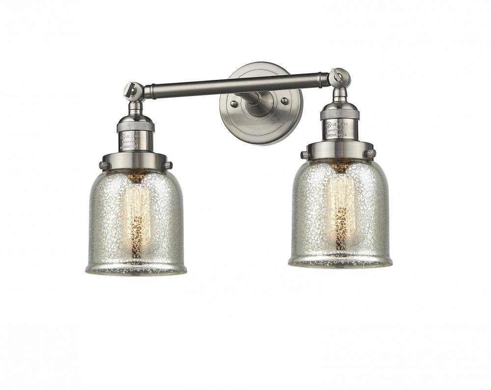 Bell - 2 Light - 15 inch - Brushed Satin Nickel - Bath Vanity Light