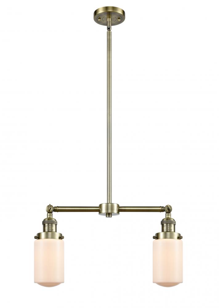 Dover - 2 Light - 21 inch - Antique Brass - Stem Hung - Island Light