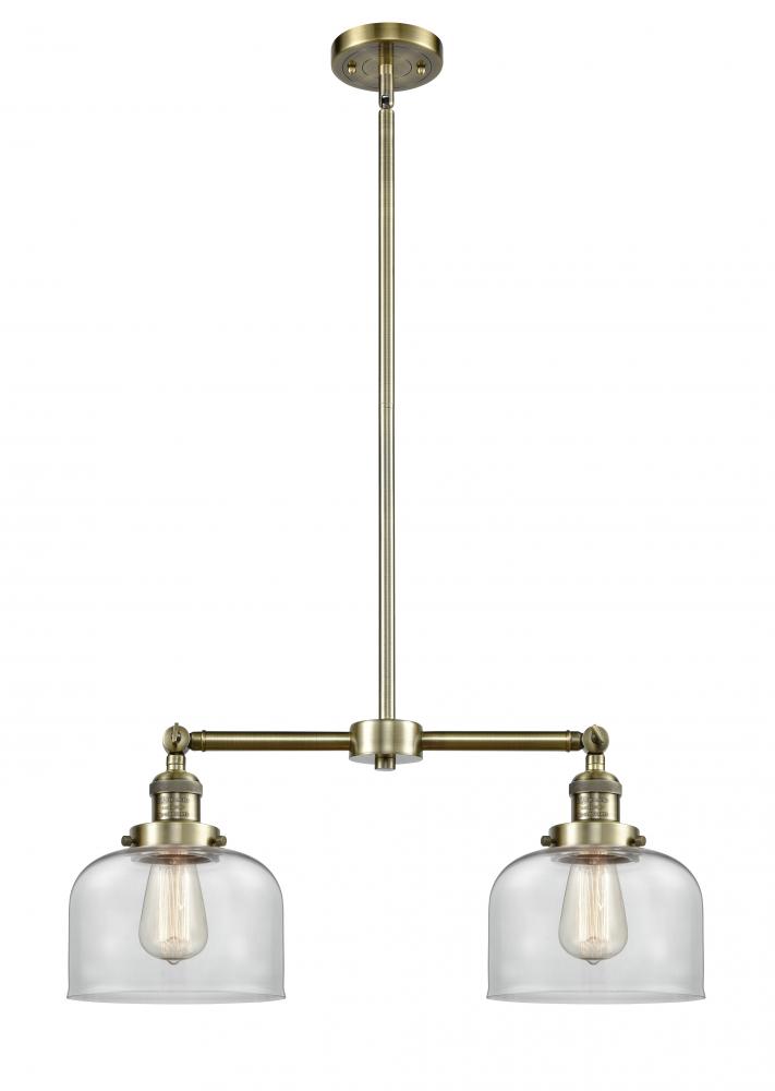 Bell - 2 Light - 21 inch - Antique Brass - Stem Hung - Island Light