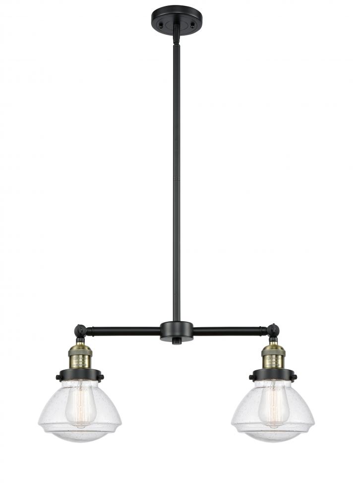 Olean - 2 Light - 22 inch - Black Antique Brass - Stem Hung - Island Light