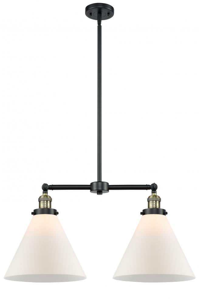 Cone - 2 Light - 21 inch - Black Antique Brass - Stem Hung - Island Light