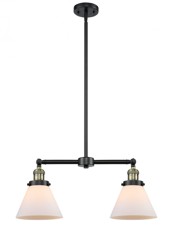 Cone - 2 Light - 21 inch - Black Antique Brass - Stem Hung - Island Light