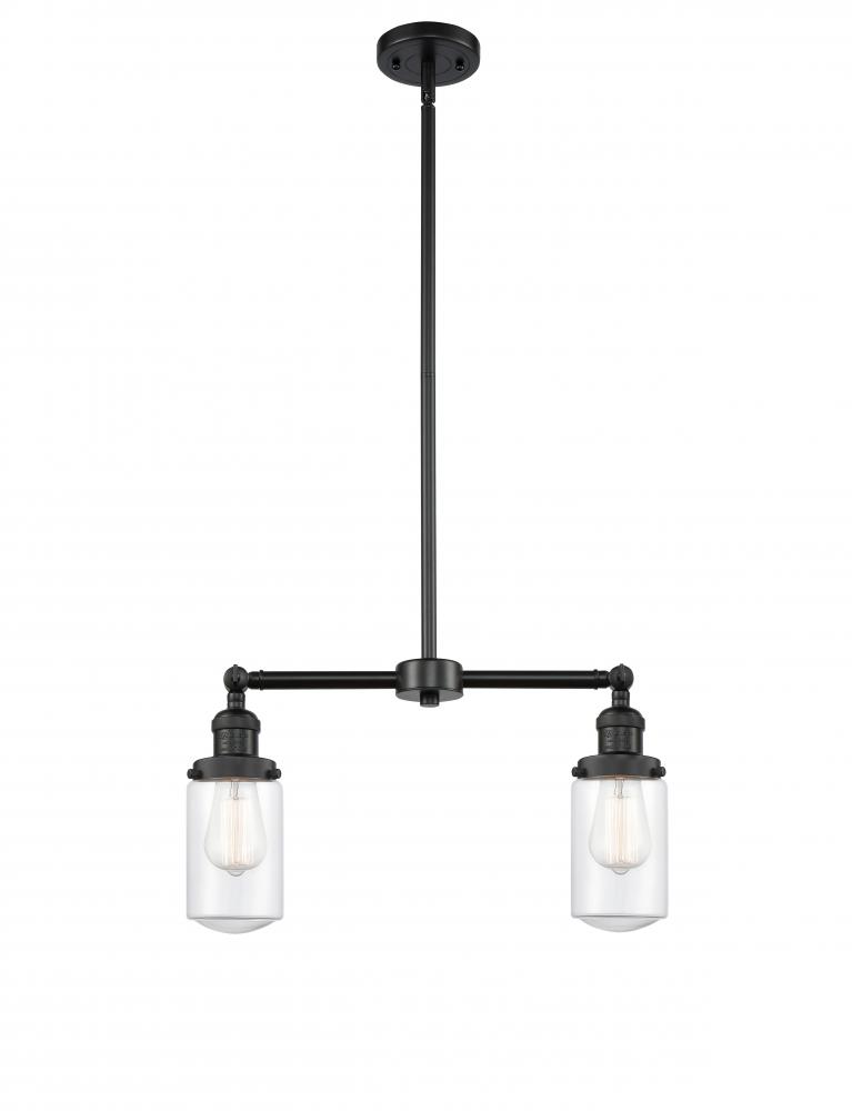 Dover - 2 Light - 21 inch - Matte Black - Stem Hung - Island Light