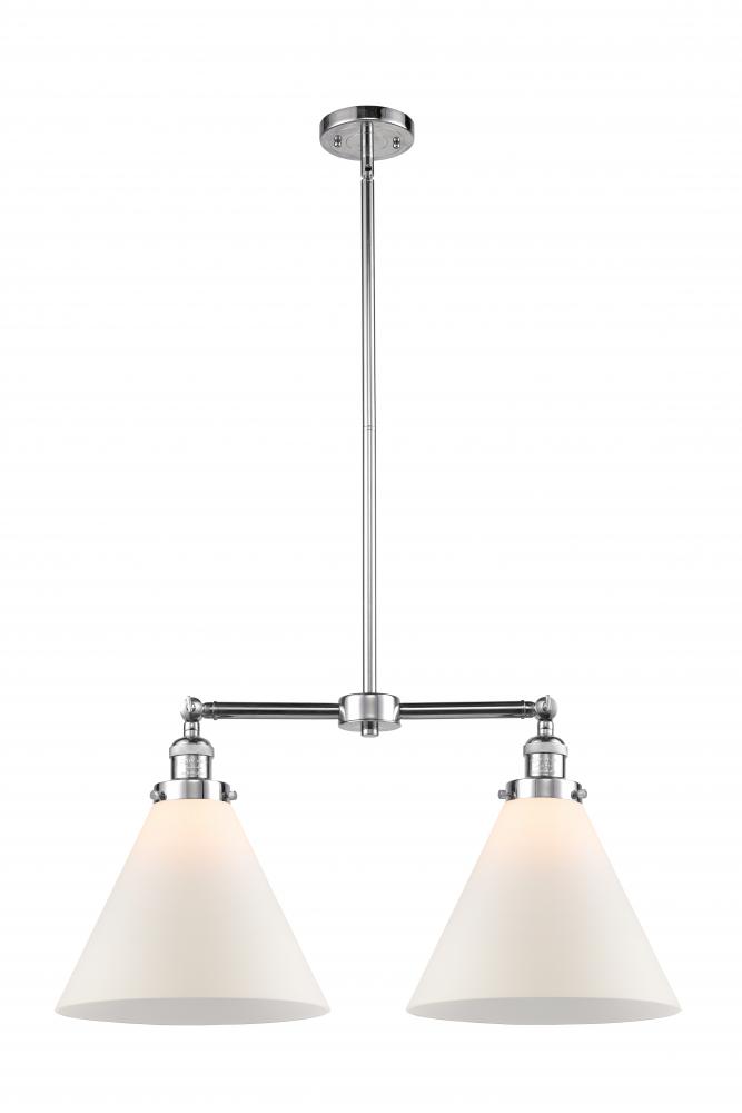 Cone - 2 Light - 21 inch - Polished Chrome - Stem Hung - Island Light