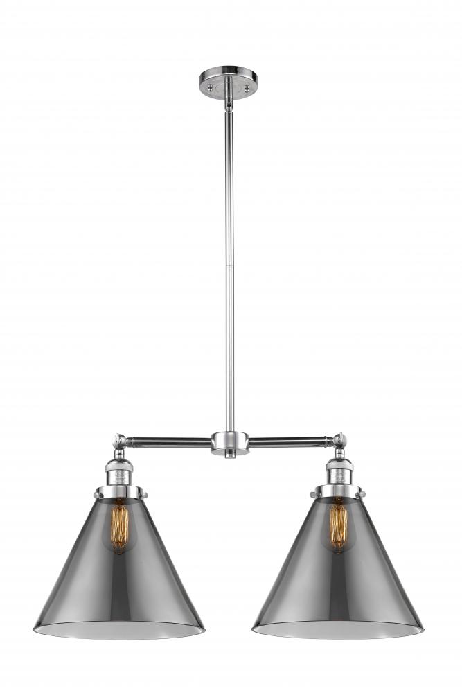 Cone - 2 Light - 21 inch - Polished Chrome - Stem Hung - Island Light