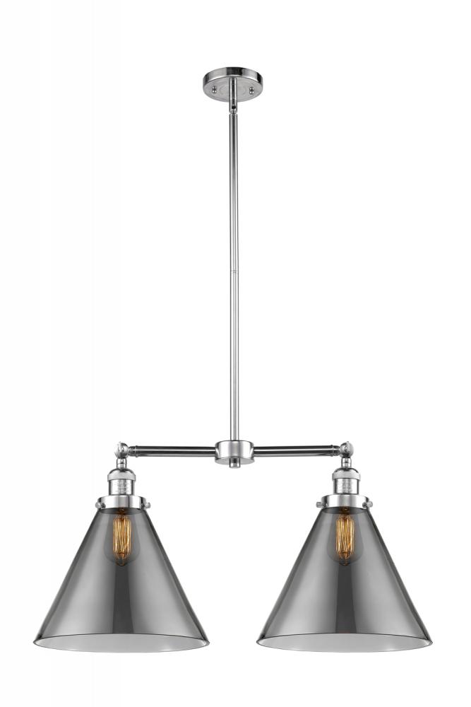 Cone - 2 Light - 21 inch - Polished Chrome - Stem Hung - Island Light