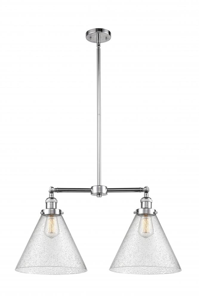 Cone - 2 Light - 21 inch - Polished Chrome - Stem Hung - Island Light