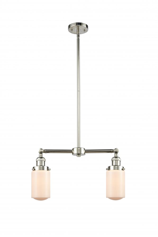 Dover - 2 Light - 21 inch - Polished Nickel - Stem Hung - Island Light