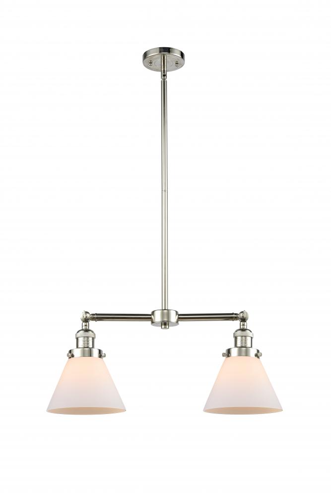 Cone - 2 Light - 21 inch - Polished Nickel - Stem Hung - Island Light