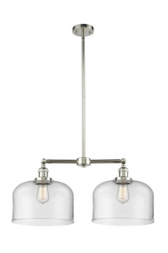 Bell - 2 Light - 21 inch - Polished Nickel - Stem Hung - Island Light