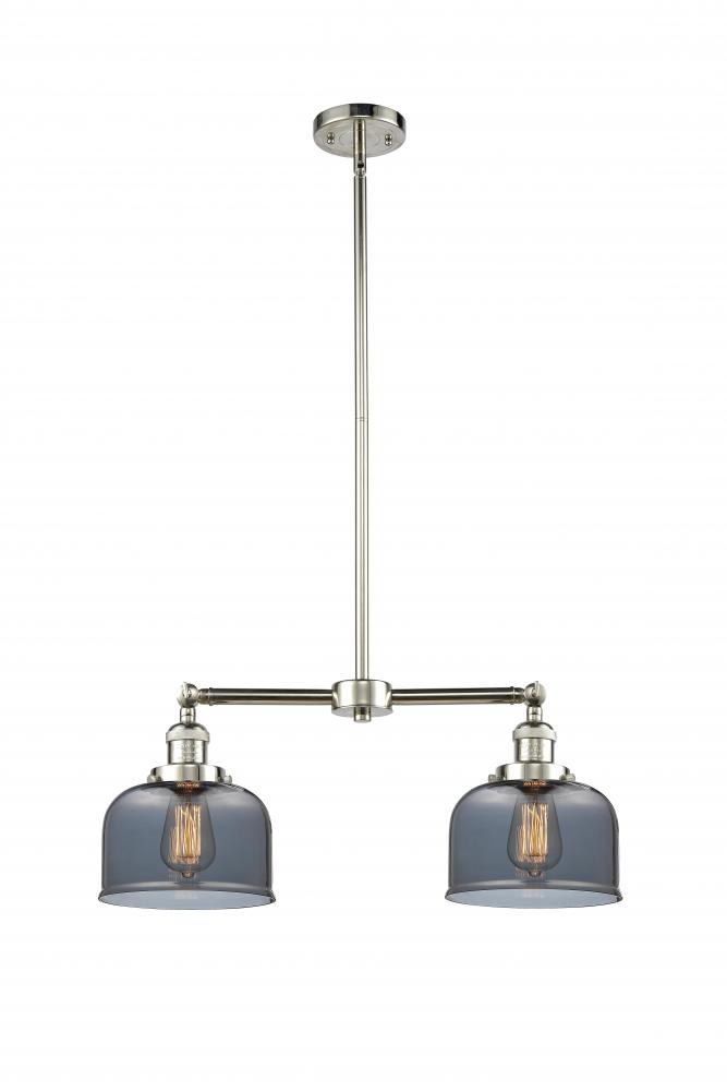 Bell - 2 Light - 21 inch - Polished Nickel - Stem Hung - Island Light