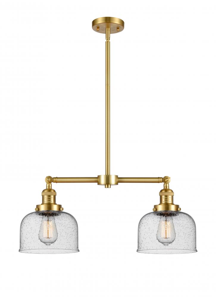 Bell - 2 Light - 21 inch - Satin Gold - Stem Hung - Island Light