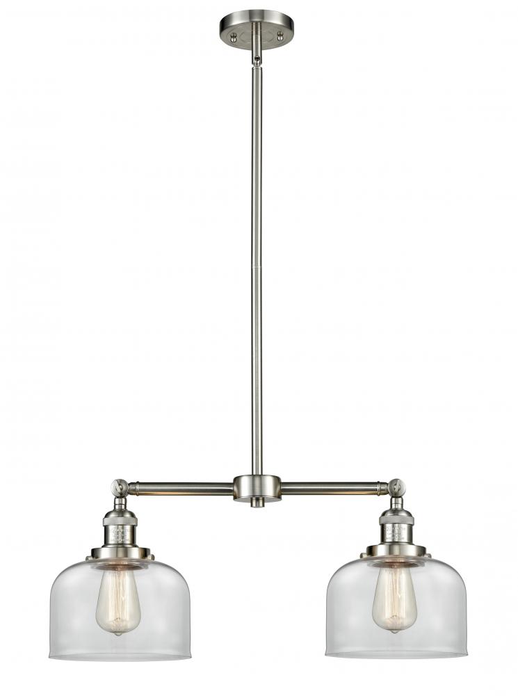 Bell - 2 Light - 21 inch - Brushed Satin Nickel - Stem Hung - Island Light