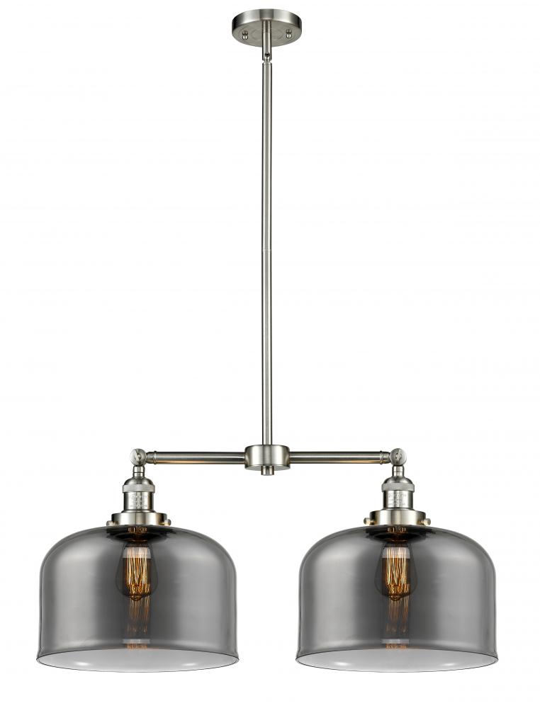 Bell - 2 Light - 21 inch - Brushed Satin Nickel - Stem Hung - Island Light