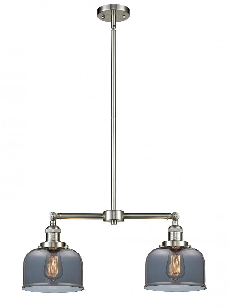 Bell - 2 Light - 21 inch - Brushed Satin Nickel - Stem Hung - Island Light