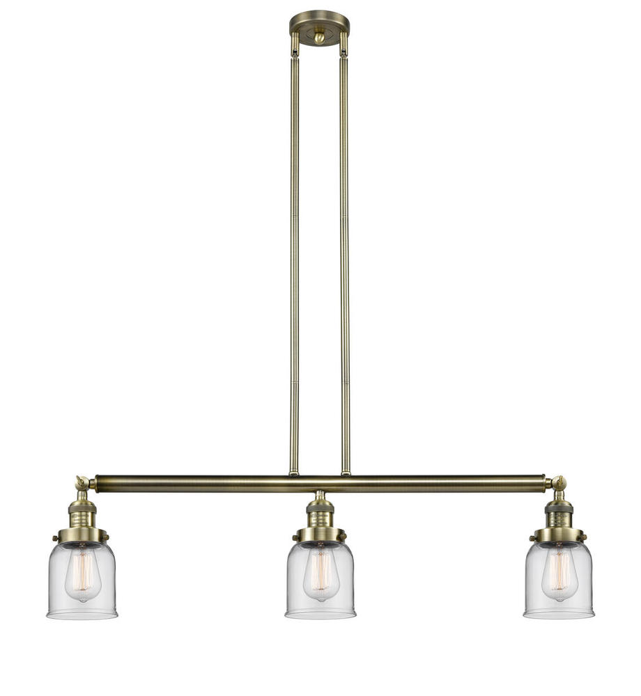 Bell - 3 Light - 38 inch - Antique Brass - Stem Hung - Island Light