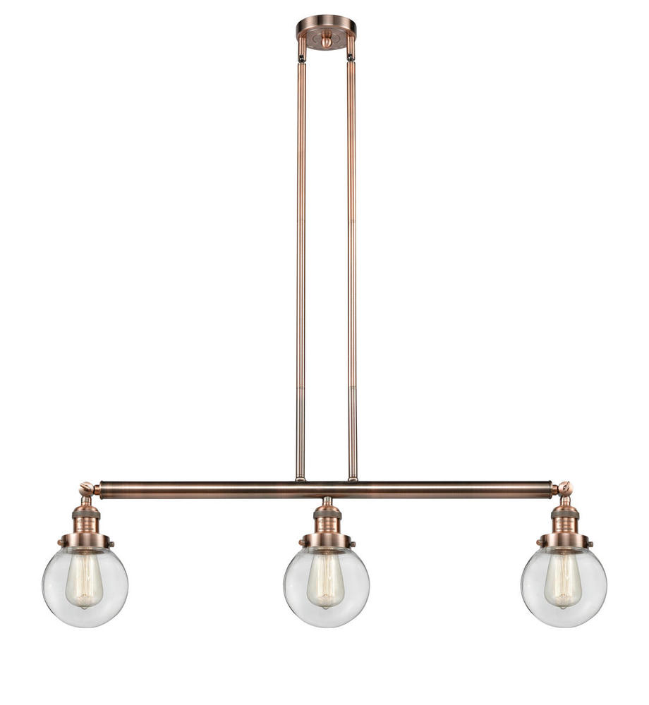 Beacon - 3 Light - 39 inch - Antique Copper - Stem Hung - Island Light