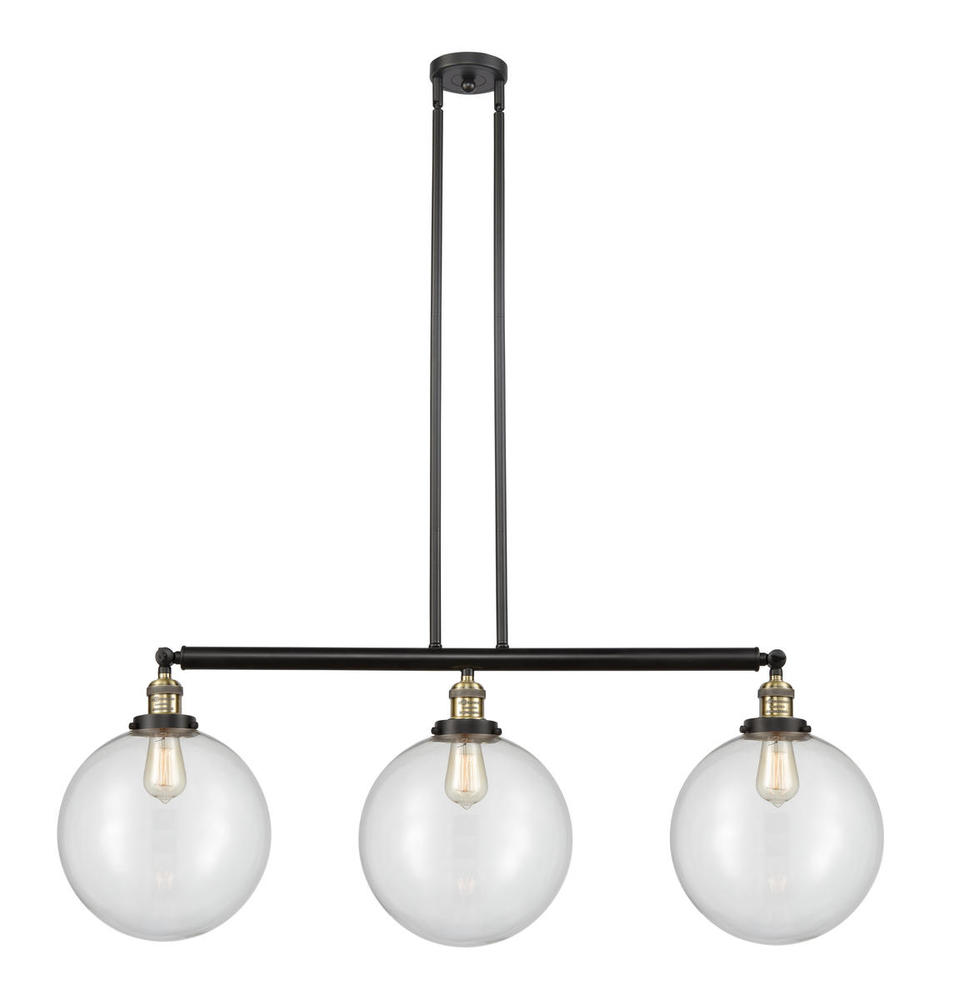 Beacon - 3 Light - 44 inch - Black Antique Brass - Stem Hung - Island Light