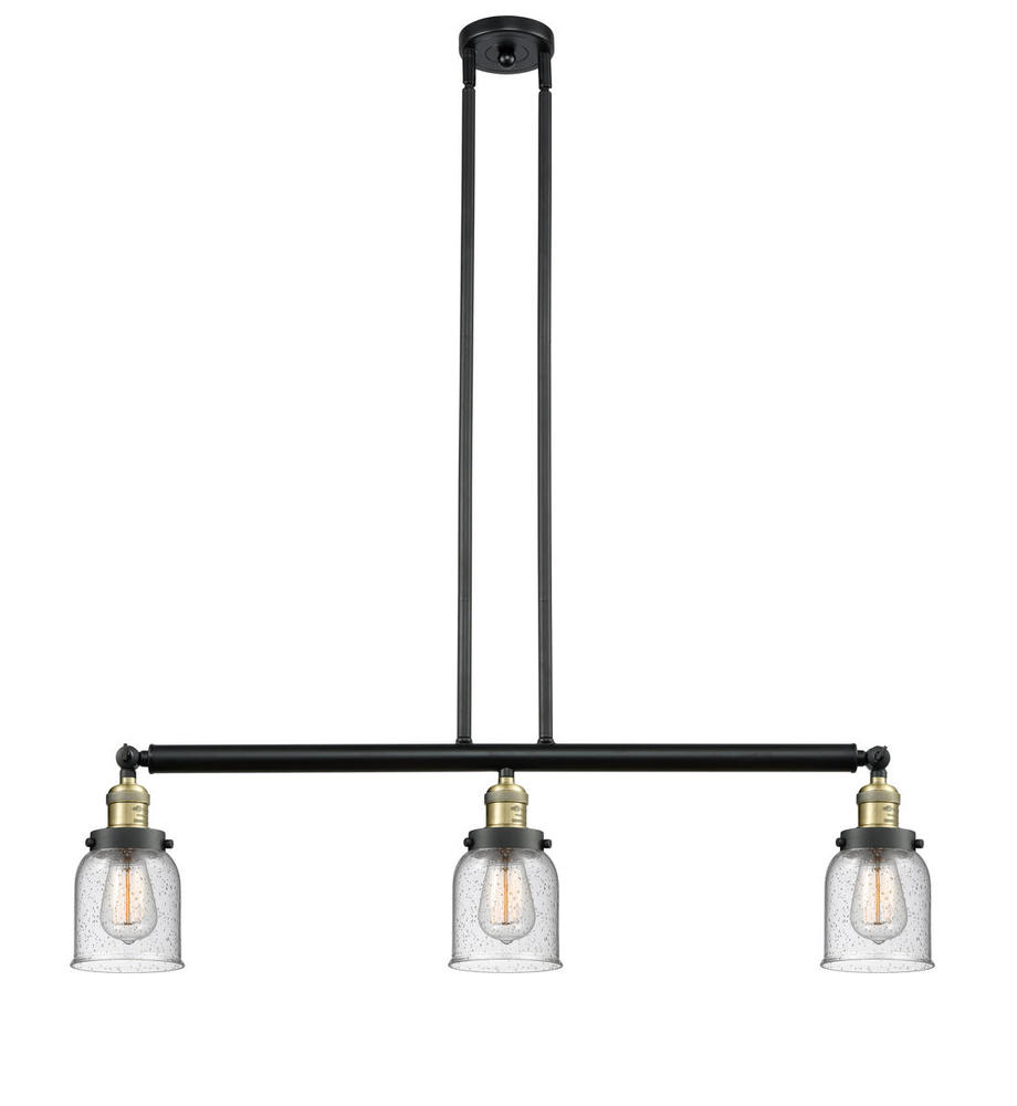 Bell - 3 Light - 38 inch - Black Antique Brass - Stem Hung - Island Light