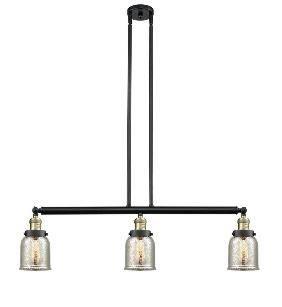 Bell - 3 Light - 38 inch - Black Antique Brass - Stem Hung - Island Light