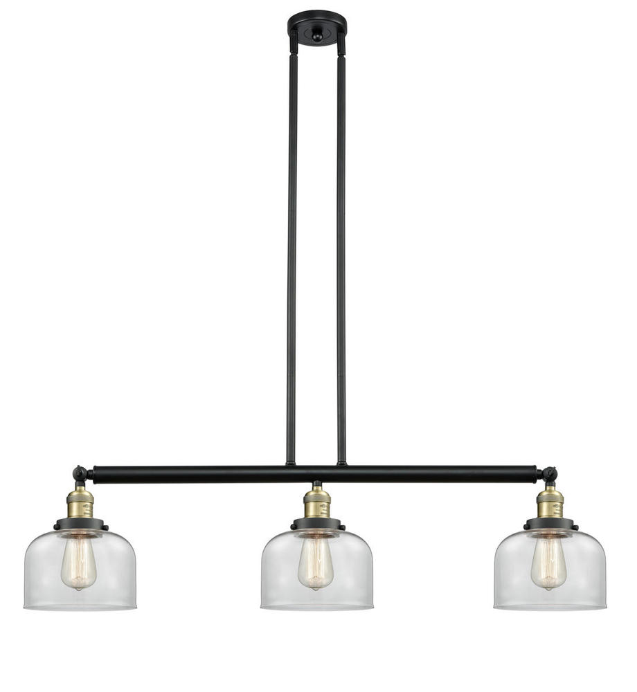 Bell - 3 Light - 41 inch - Black Antique Brass - Stem Hung - Island Light