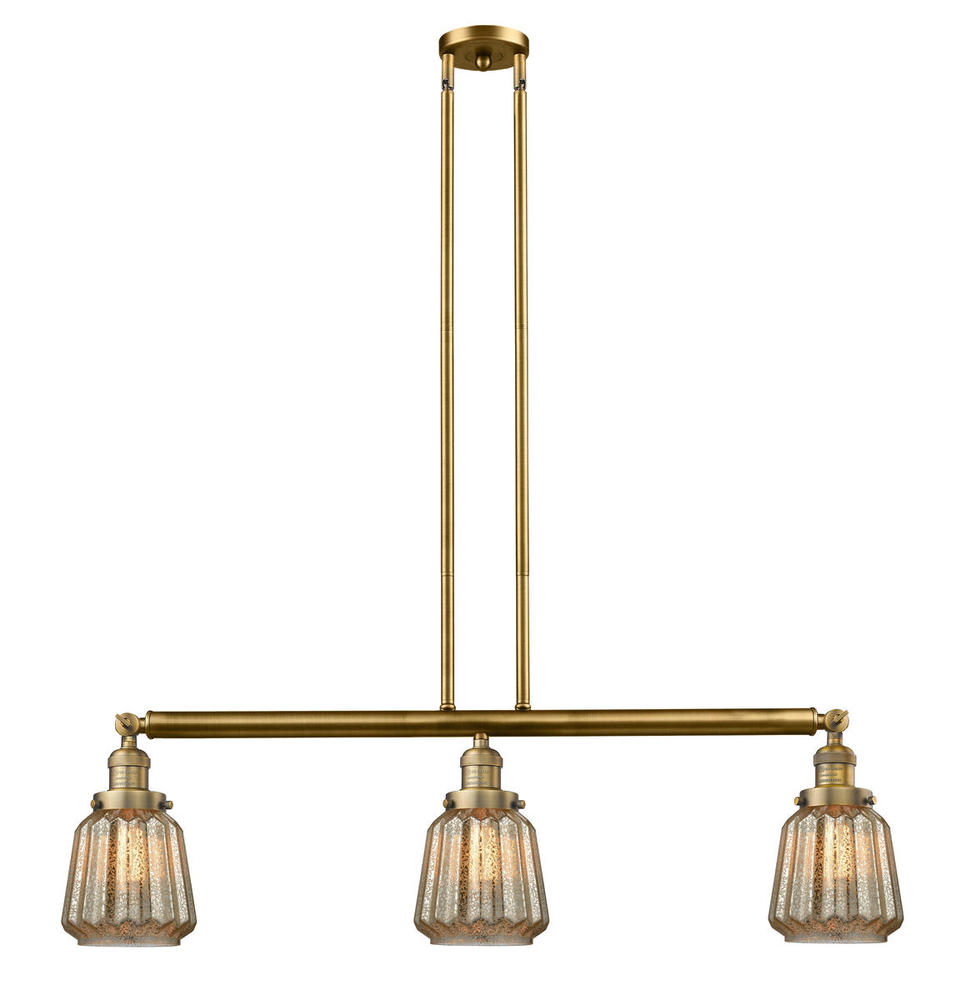 Chatham - 3 Light - 39 inch - Brushed Brass - Stem Hung - Island Light