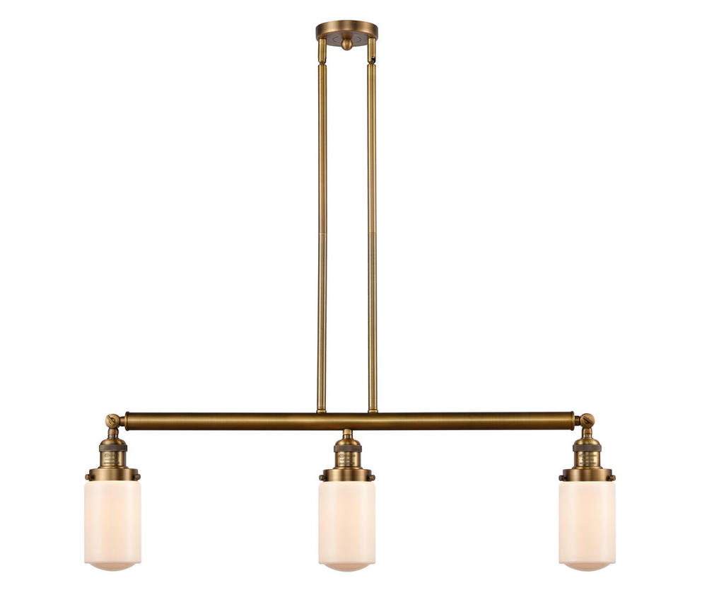 Dover - 3 Light - 37 inch - Brushed Brass - Stem Hung - Island Light