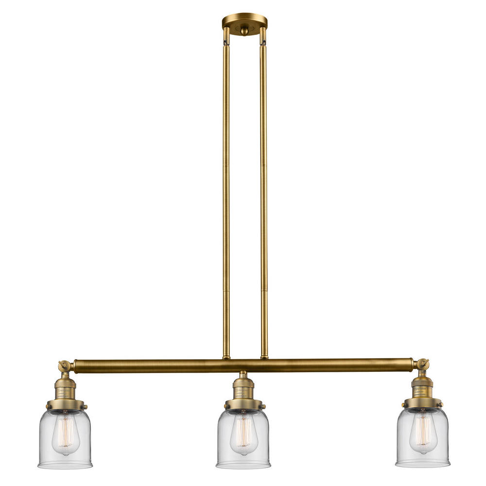 Bell - 3 Light - 38 inch - Brushed Brass - Stem Hung - Island Light