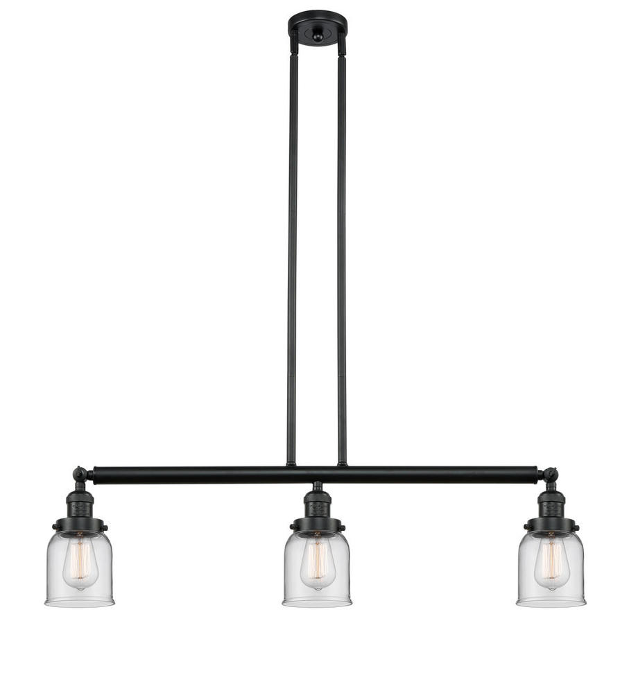 Bell - 3 Light - 38 inch - Matte Black - Stem Hung - Island Light