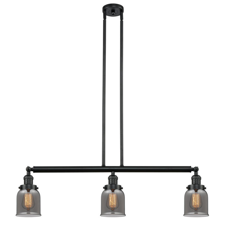 Bell - 3 Light - 38 inch - Matte Black - Stem Hung - Island Light