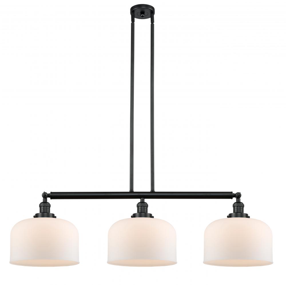 Bell - 3 Light - 42 inch - Matte Black - Stem Hung - Island Light