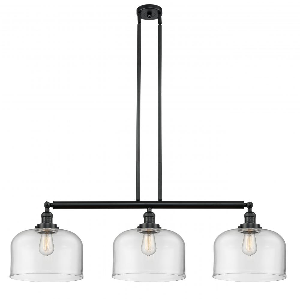 Bell - 3 Light - 42 inch - Matte Black - Stem Hung - Island Light