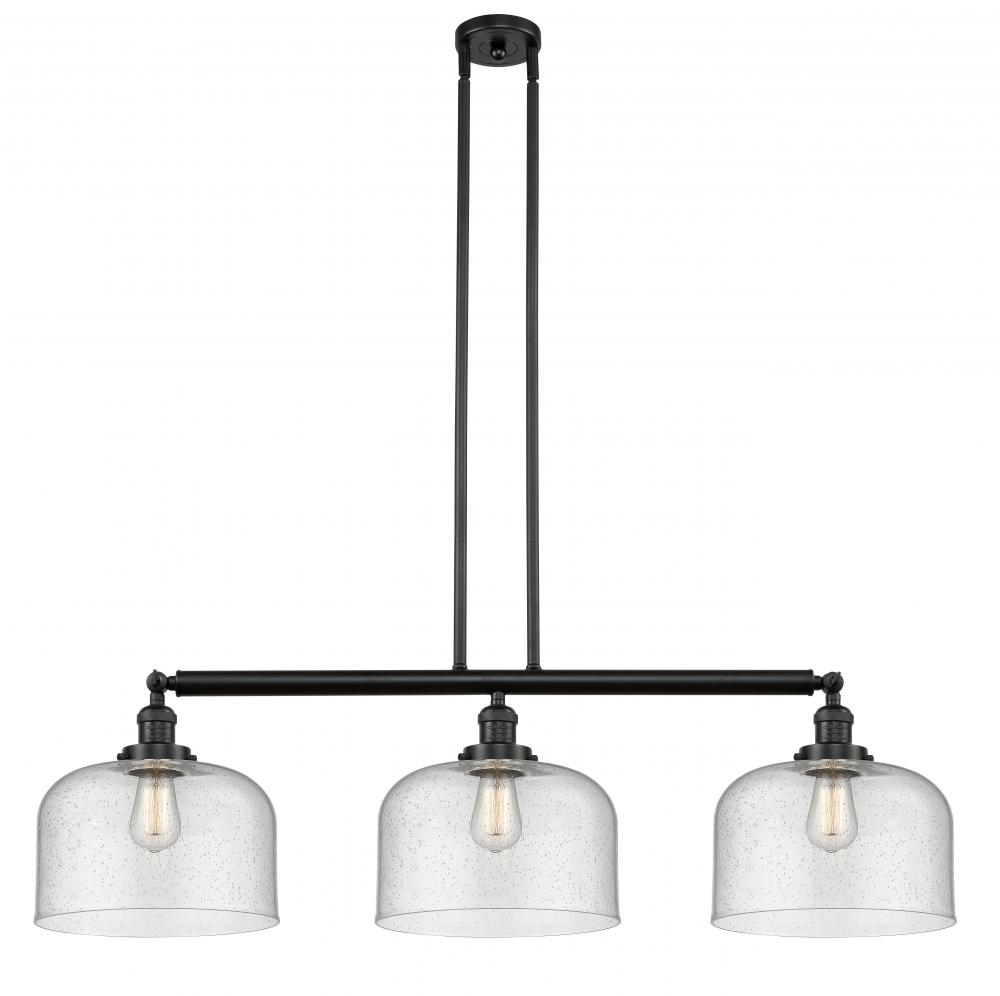 Bell - 3 Light - 42 inch - Matte Black - Stem Hung - Island Light