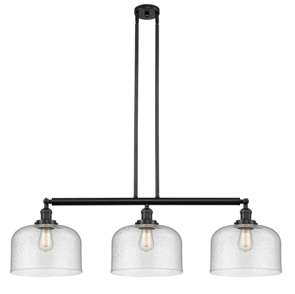 Bell - 3 Light - 42 inch - Matte Black - Stem Hung - Island Light