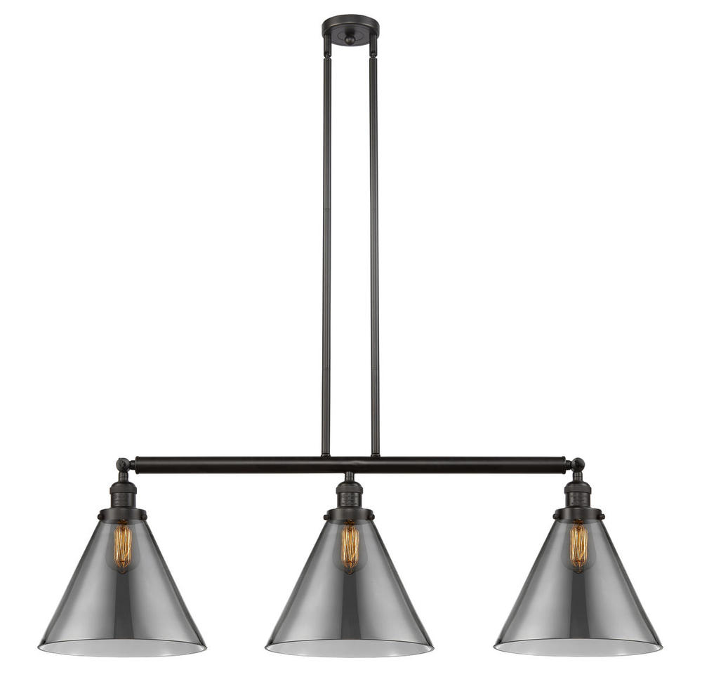 Cone - 3 Light - 44 inch - Oil Rubbed Bronze - Stem Hung - Island Light