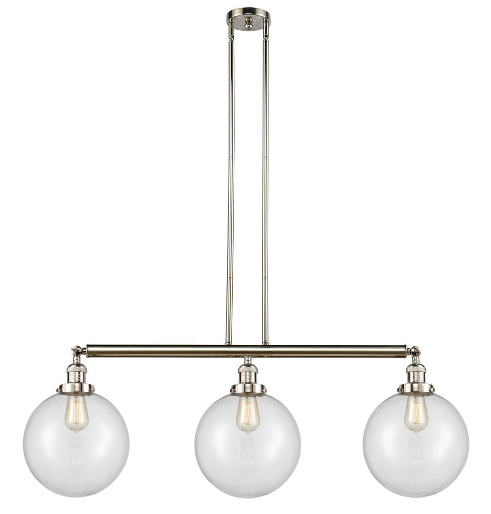 Beacon - 3 Light - 42 inch - Polished Nickel - Stem Hung - Island Light