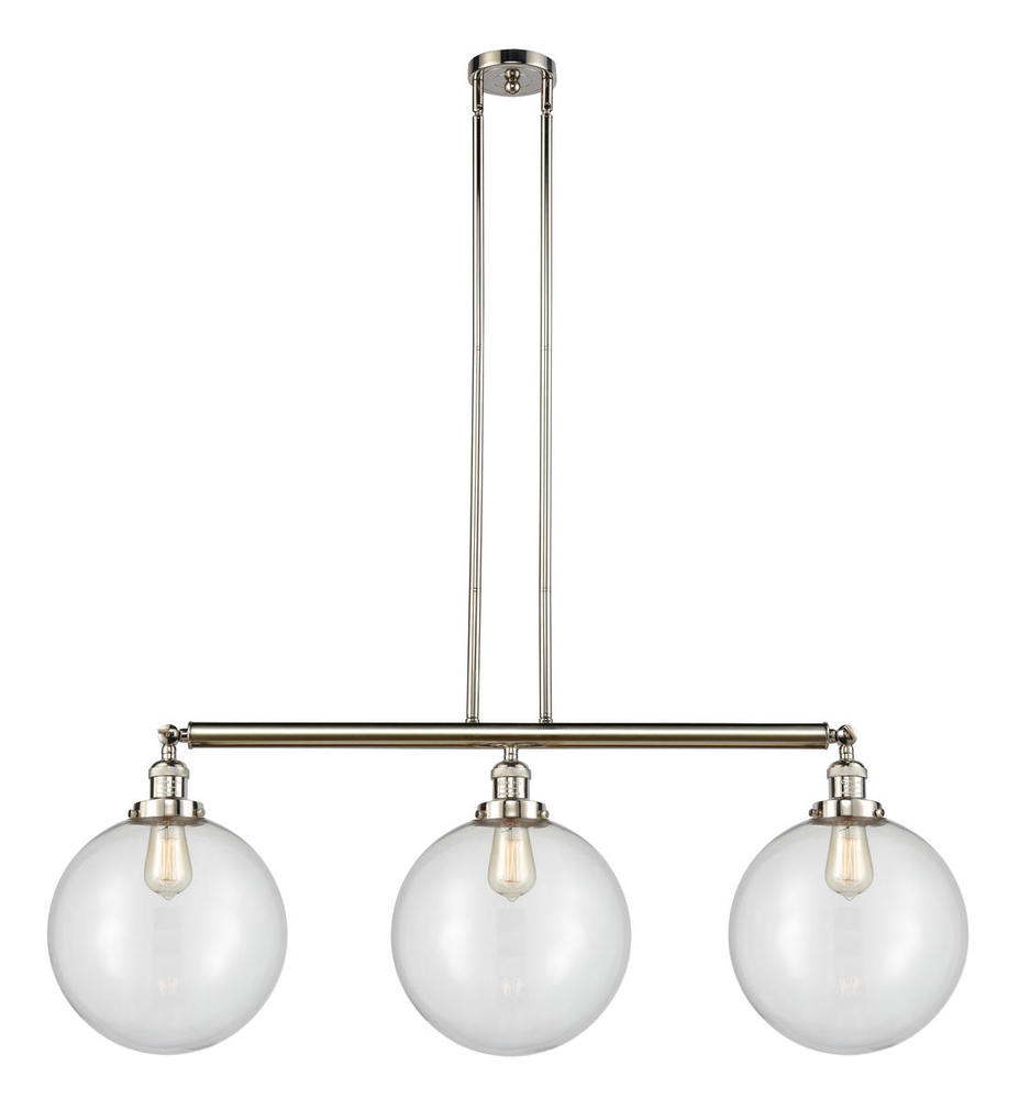 Beacon - 3 Light - 44 inch - Polished Nickel - Stem Hung - Island Light