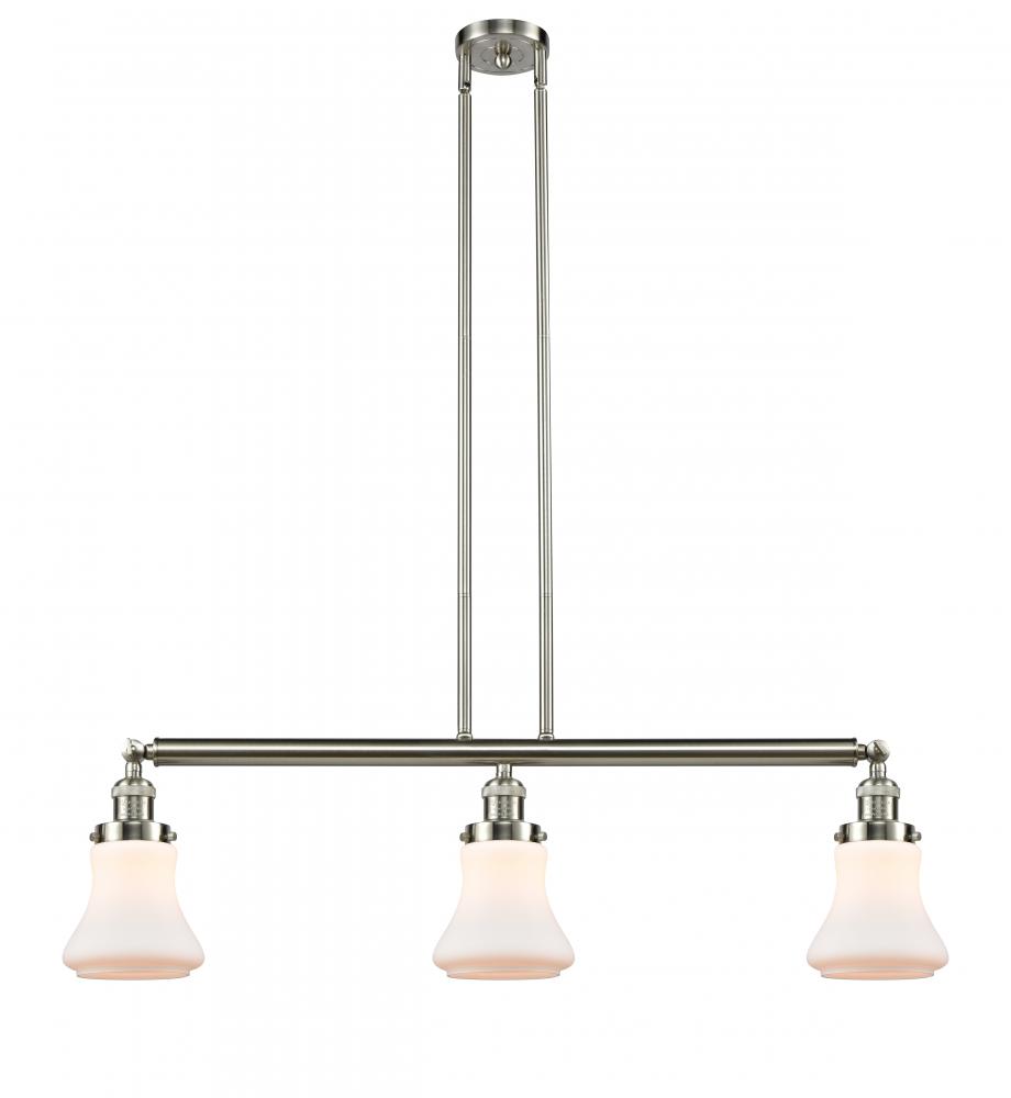 Bellmont - 3 Light - 39 inch - Brushed Satin Nickel - Stem Hung - Island Light