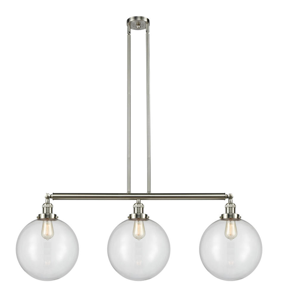 Beacon - 3 Light - 44 inch - Brushed Satin Nickel - Stem Hung - Island Light