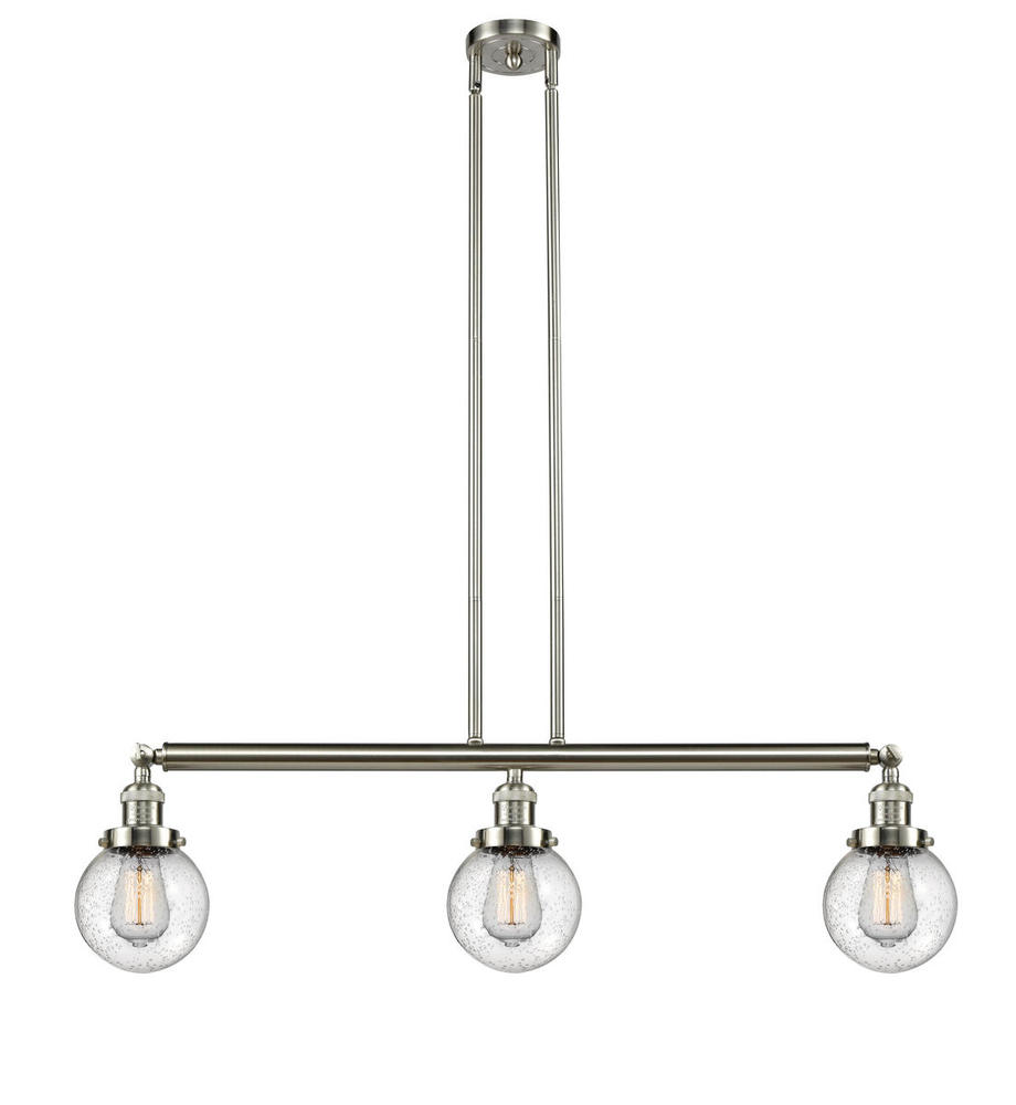 Beacon - 3 Light - 39 inch - Brushed Satin Nickel - Stem Hung - Island Light